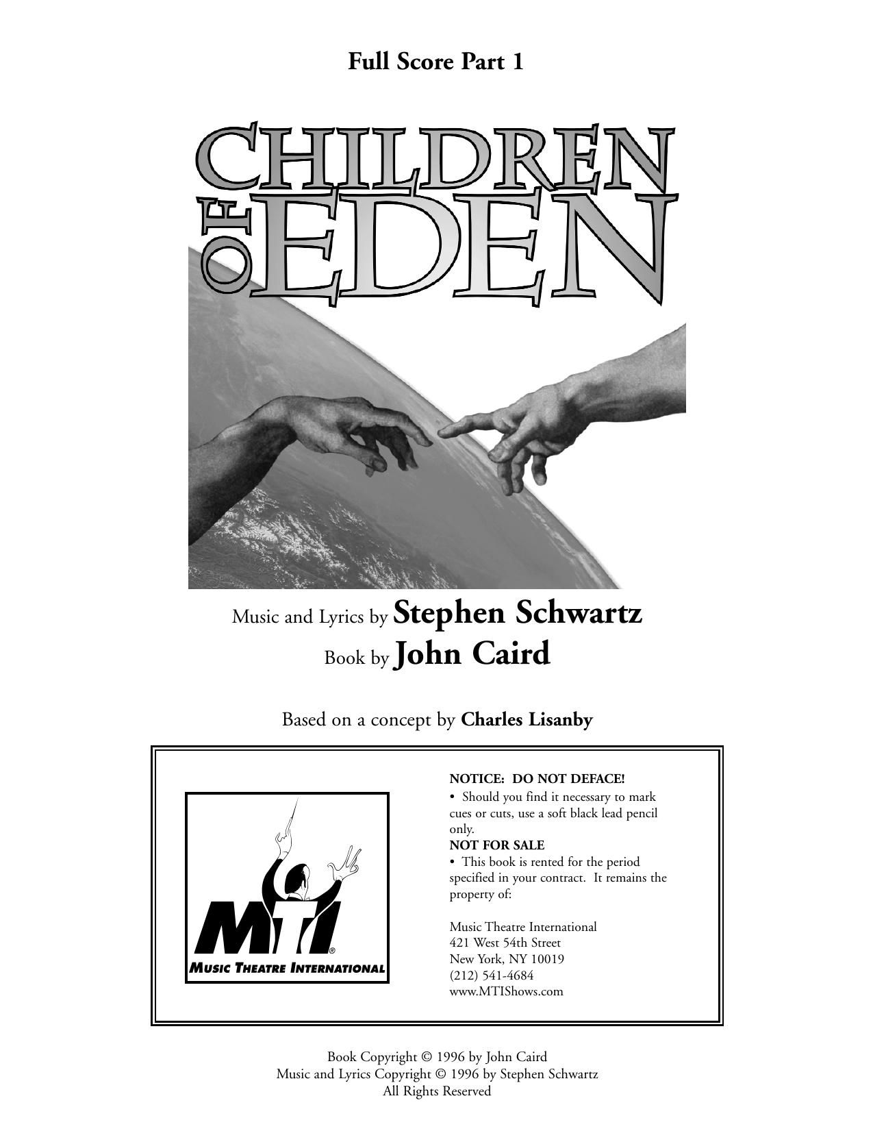 Songbook by Children Of Eden Full Score