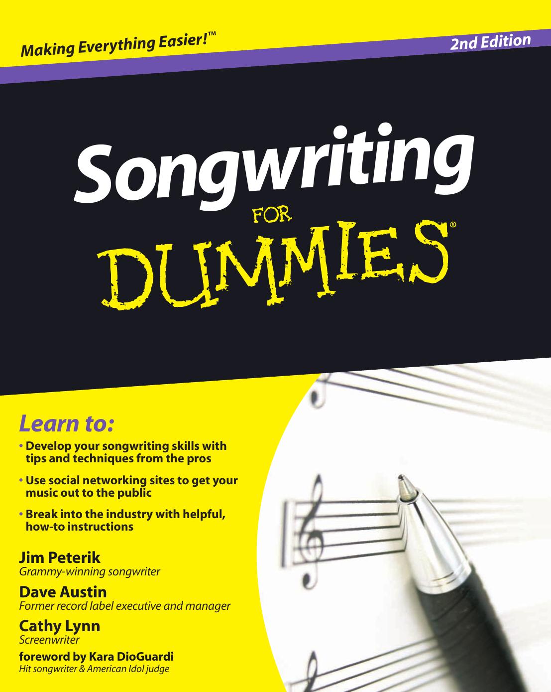 Songwriting For Dummies, 2nd Edition by Jim Peterik Dave Austin Cathy Lynn