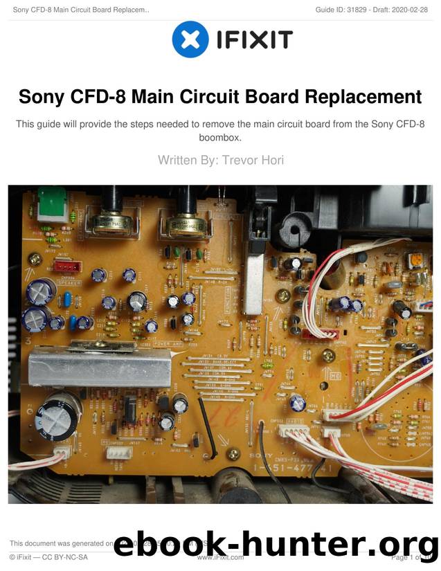 Sony CFD-8 Main Circuit Board Replacement by Unknown