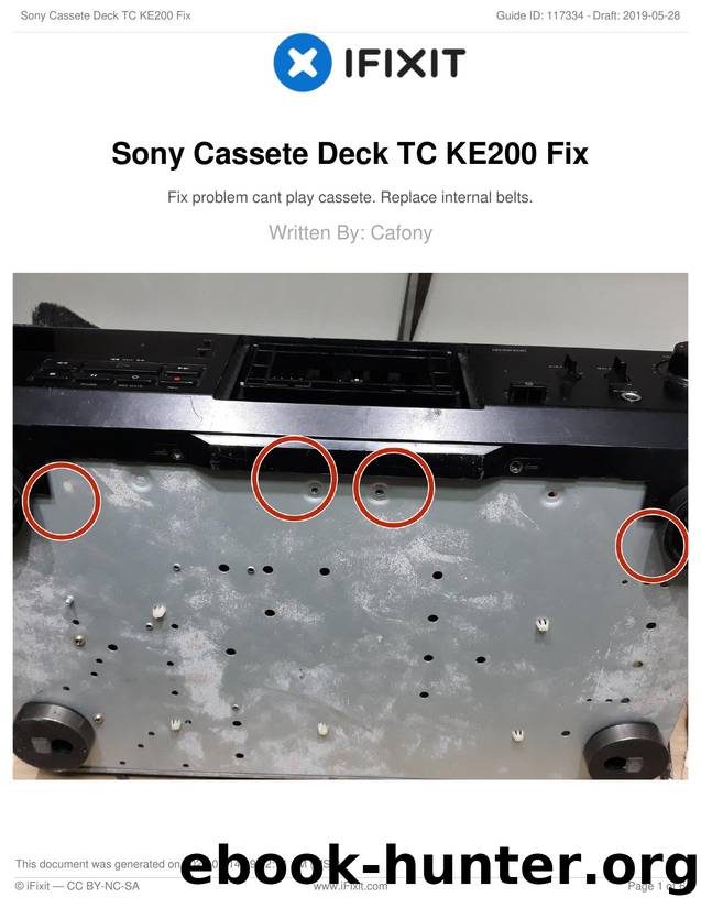 Sony Cassete Deck TC KE200 Fix by Unknown
