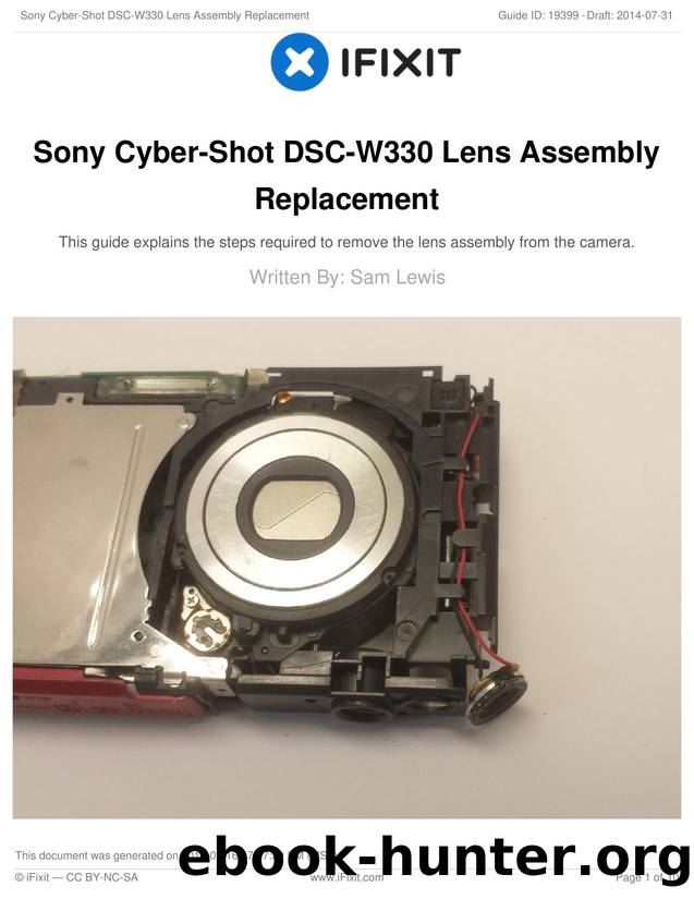 Sony Cyber-Shot DSC-W330 Lens Assembly Replacement by Unknown
