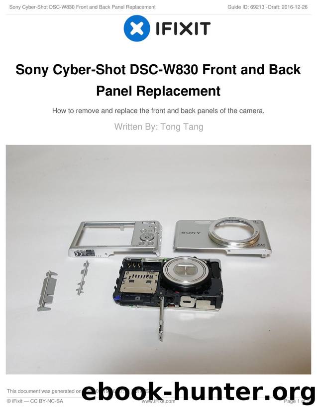 Sony Cyber-Shot DSC-W830 Front and Back Panel Replacement by Unknown