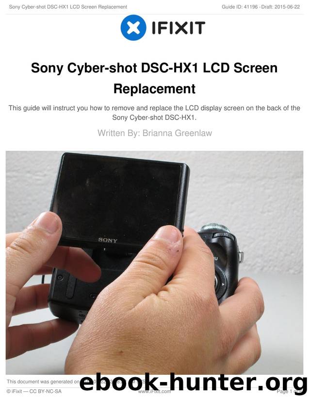 Sony Cyber-shot DSC-HX1 LCD Screen Replacement by Unknown