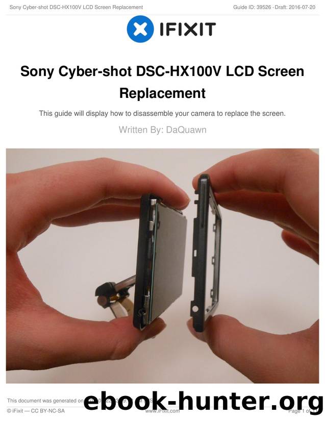 Sony Cyber-shot DSC-HX100V LCD Screen Replacement by Unknown