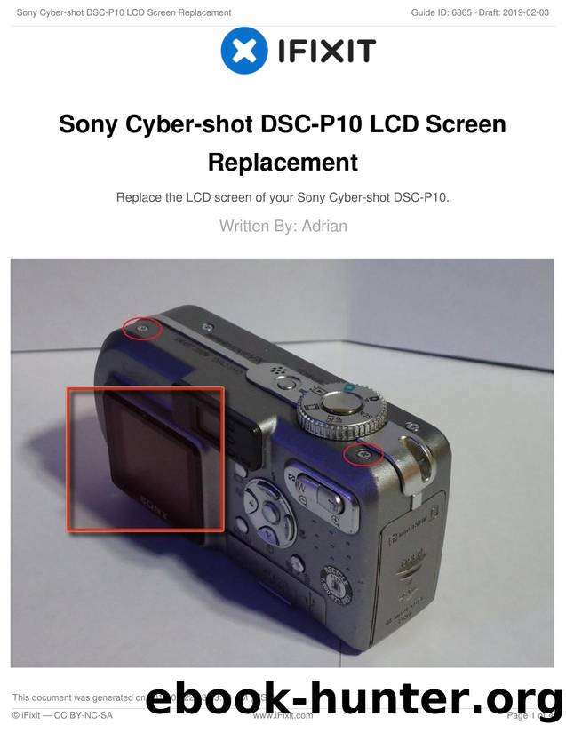 Sony Cyber-shot DSC-P10 LCD Screen Replacement by Unknown