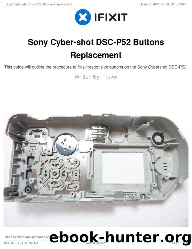 Sony Cyber-shot DSC-P52 Buttons Replacement by Unknown
