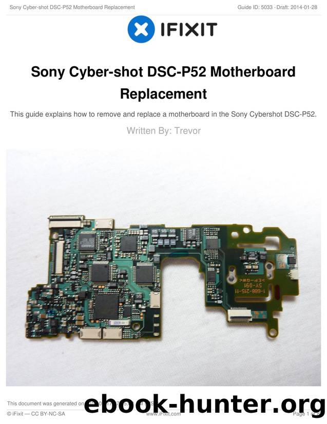 Sony Cyber-shot DSC-P52 Motherboard Replacement by Unknown