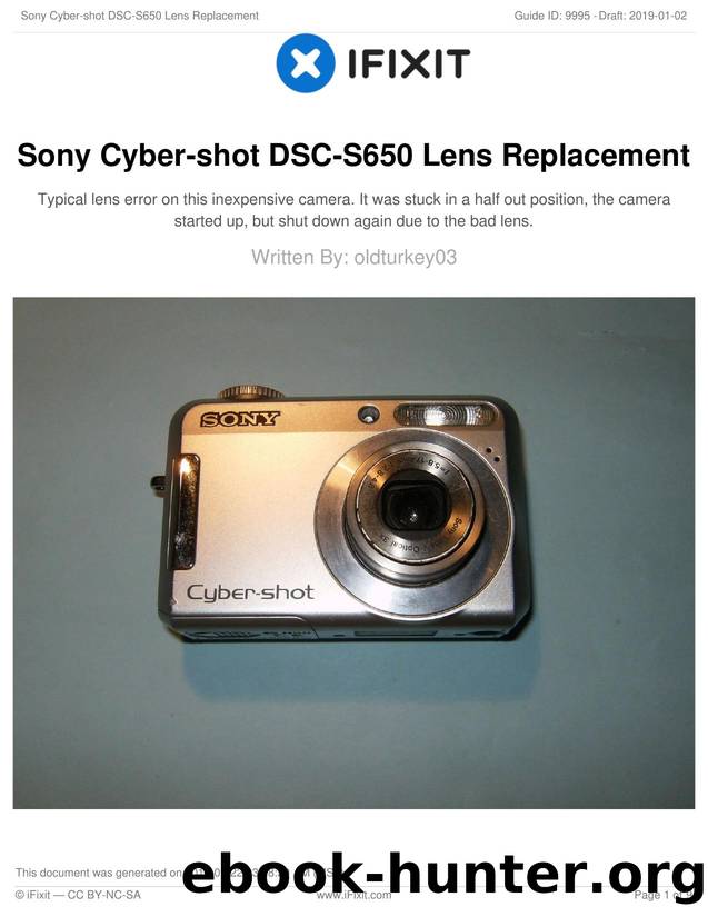 Sony Cyber-shot DSC-S650 Lens Replacement by Unknown