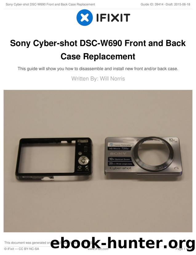 Sony Cyber-shot DSC-W690 Front and Back Case Replacement by Unknown