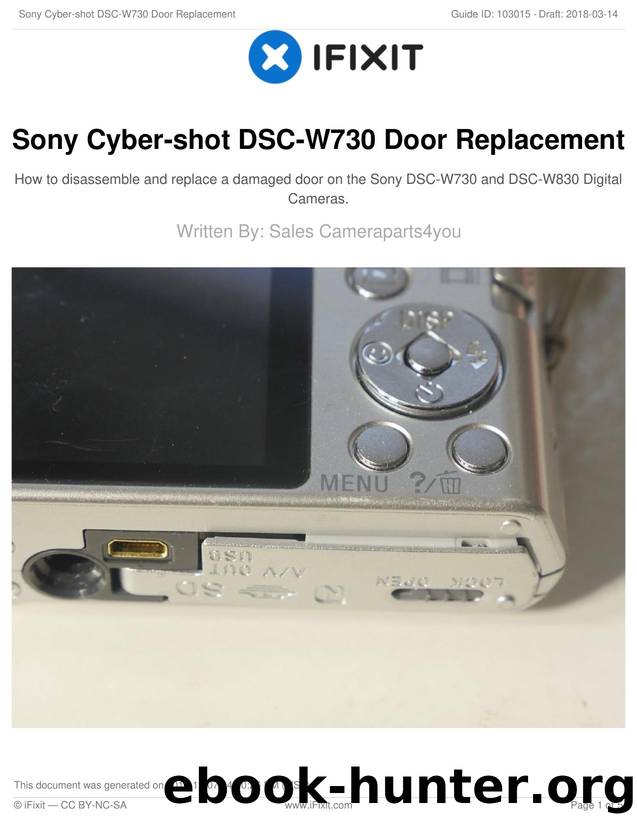 Sony Cyber-shot DSC-W730 Door Replacement by Unknown