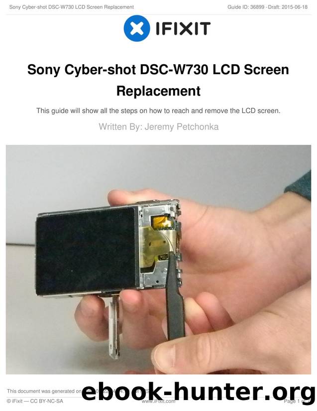 Sony Cyber-shot DSC-W730 LCD Screen Replacement by Unknown