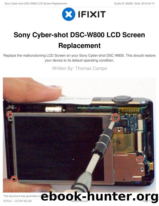 Sony Cyber-shot DSC-W800 LCD Screen Replacement by Unknown