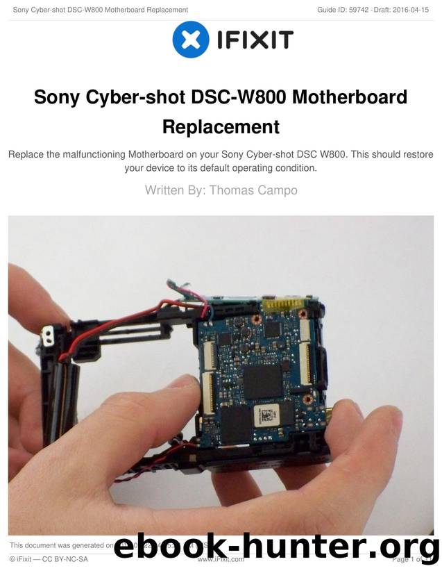Sony Cyber-shot DSC-W800 Motherboard Replacement by Unknown