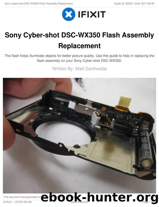 Sony Cyber-shot DSC-WX350 Flash Assembly Replacement by Unknown
