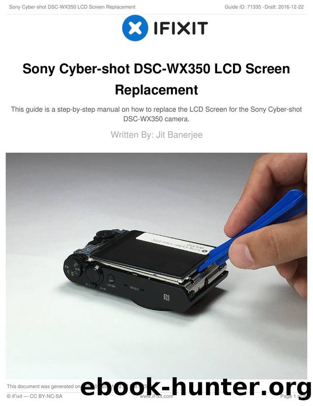 Sony Cyber-shot DSC-WX350 LCD Screen Replacement by Unknown