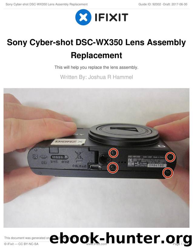 Sony Cyber-shot DSC-WX350 Lens Assembly Replacement by Unknown
