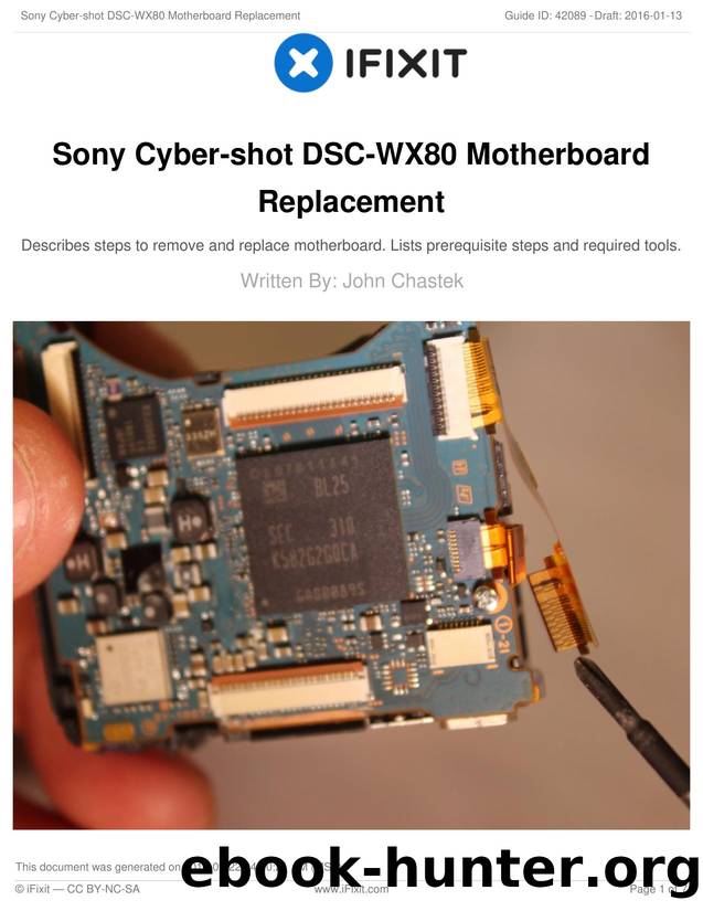 Sony Cyber-shot DSC-WX80 Motherboard Replacement by Unknown