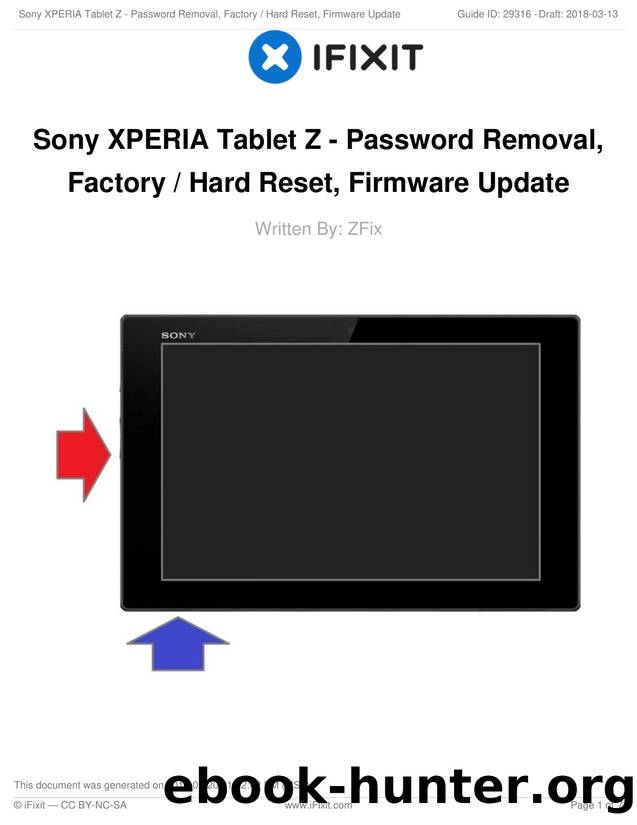 Sony XPERIA Tablet Z - Password Removal, Factory  Hard Reset, Firmware Update by Password Removal Factory Hard Reset Firmware Update