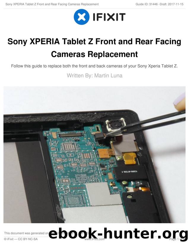 Sony XPERIA Tablet Z Front and Rear Facing Cameras Replacement by Unknown