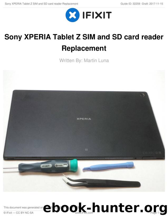 Sony XPERIA Tablet Z SIM and SD card reader Replacement by Unknown