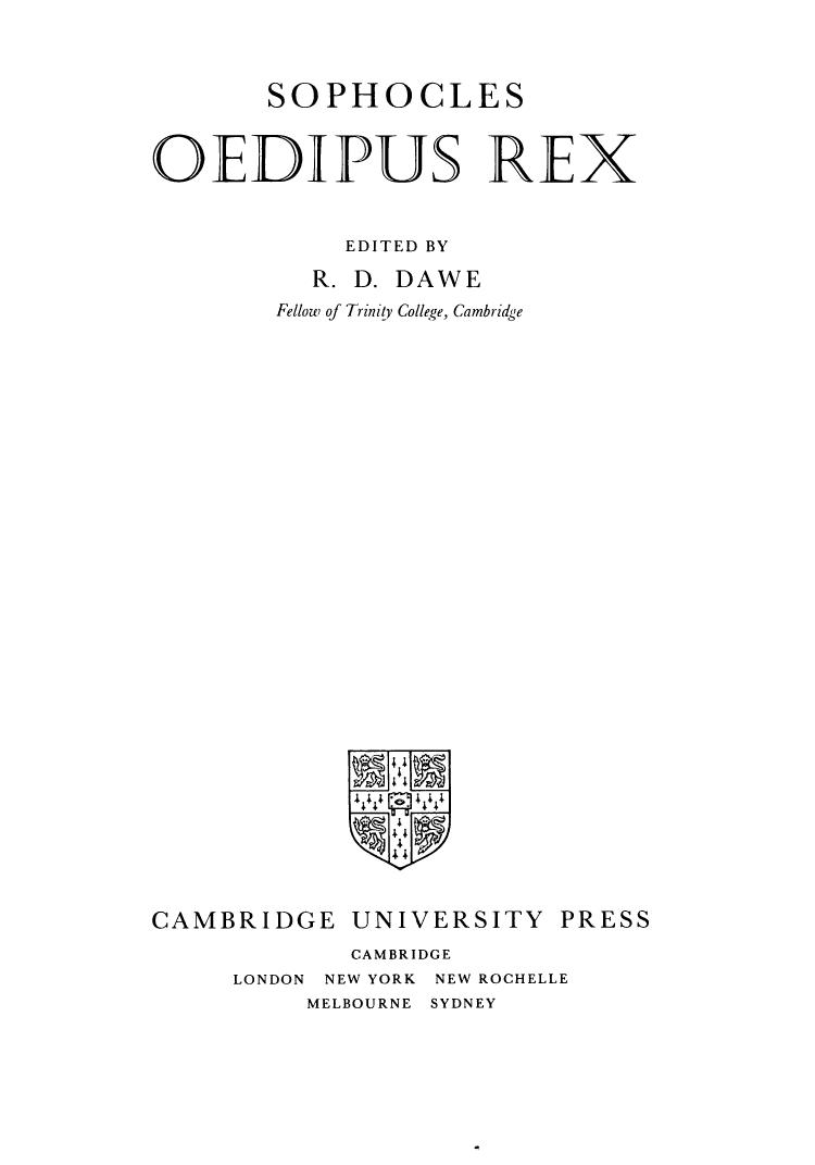 Sophocles: Oedipus Rex (Cambridge Greek and Latin Classics) (Greek Edition) by Sophocles
