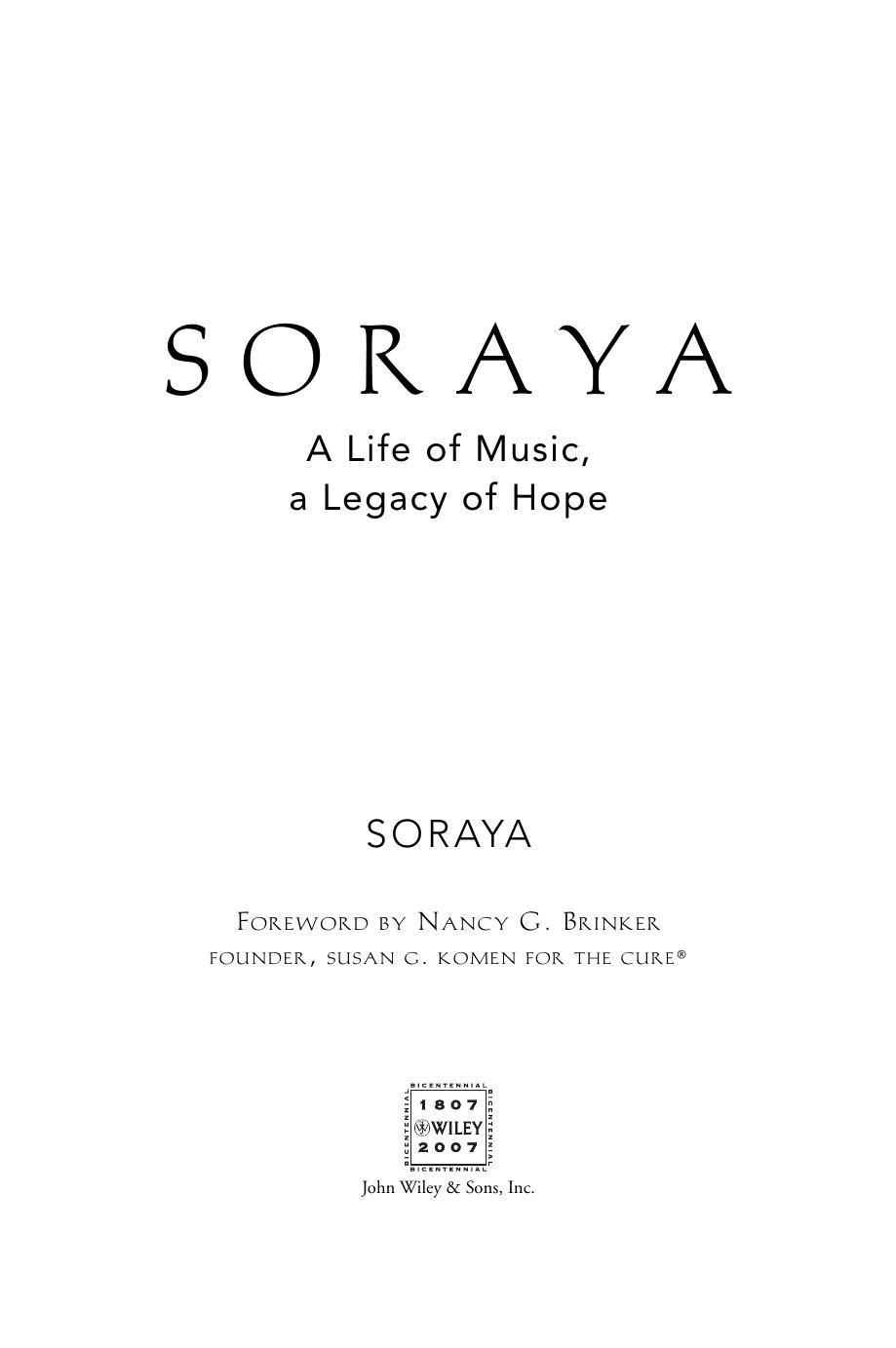 Soraya: A Life of Music, A Legacy of Hope by Soraya