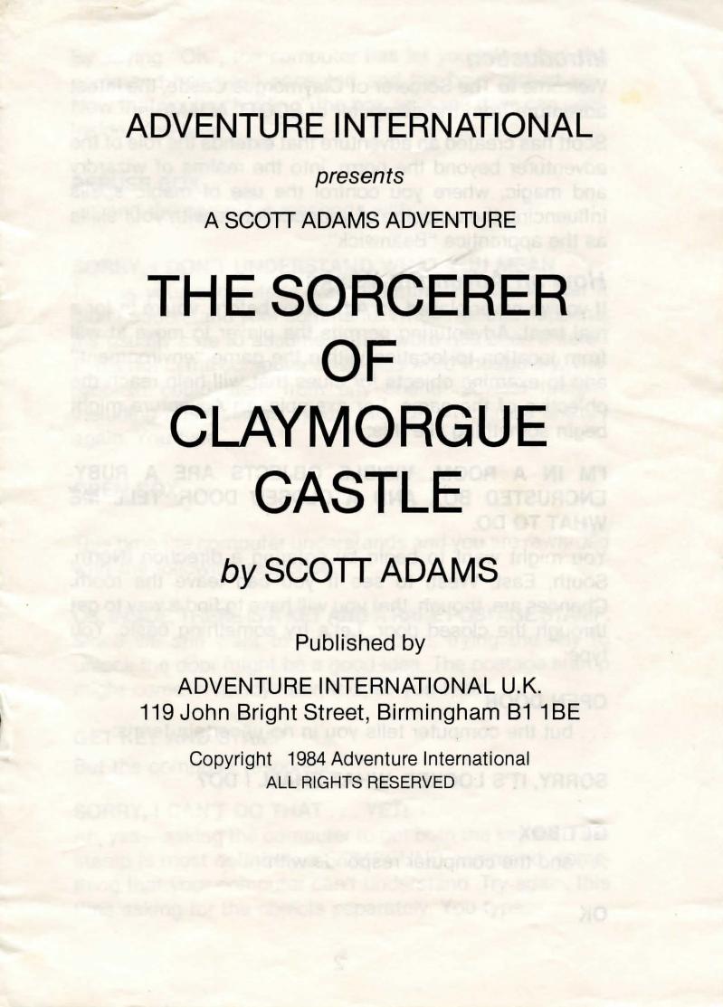 Sorcerer of Claymorgue Castle (1984) by Unknown