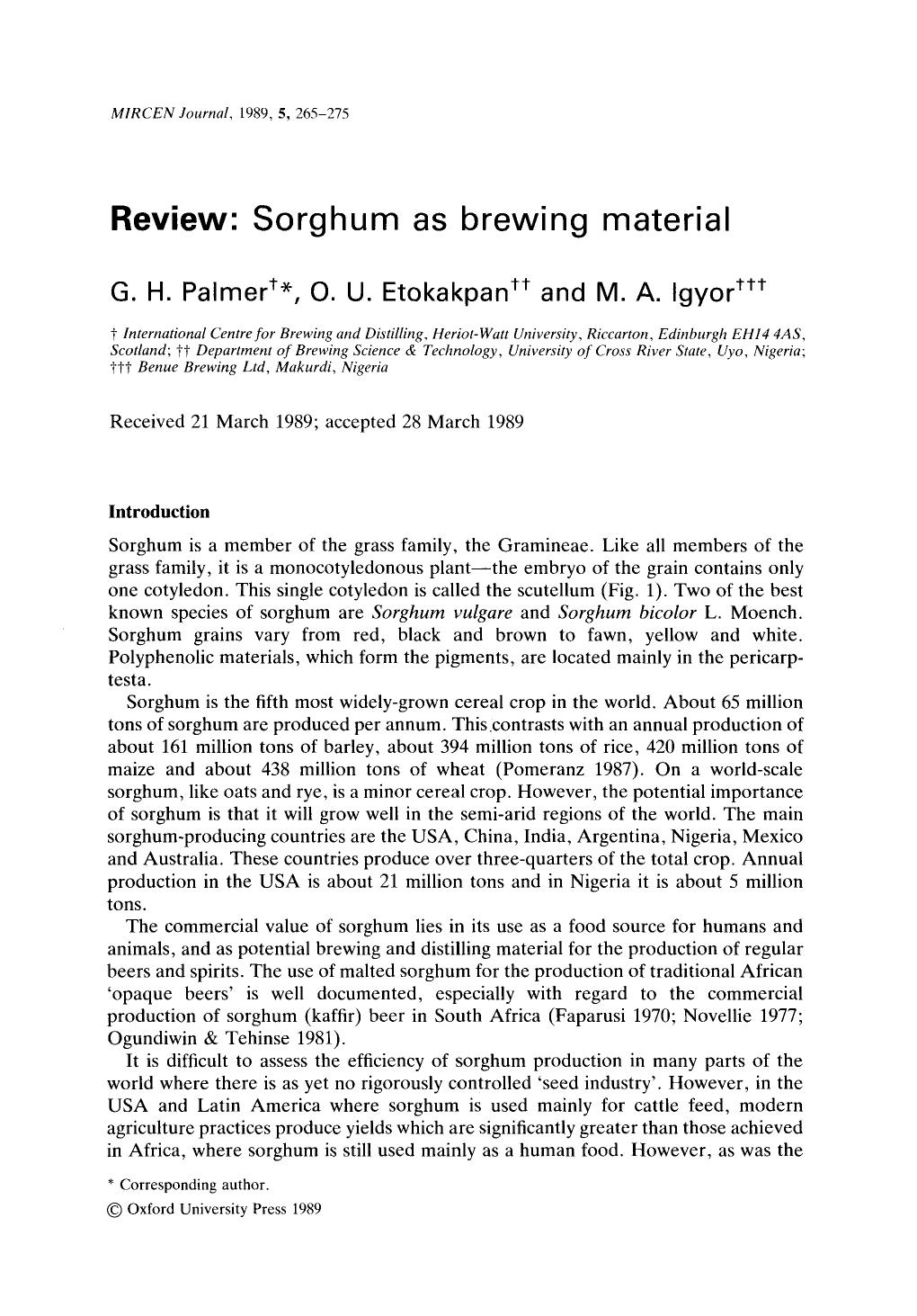 Sorghum as brewing material by Unknown