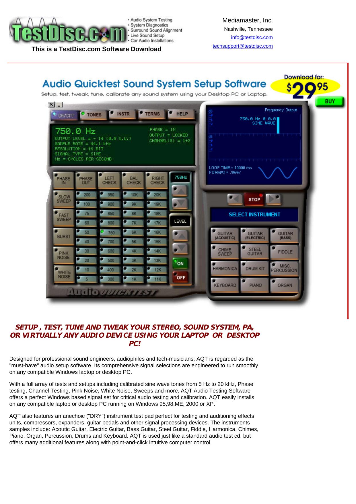 Sound System Setup - Testing Software. by Best of Kuszter's Collection