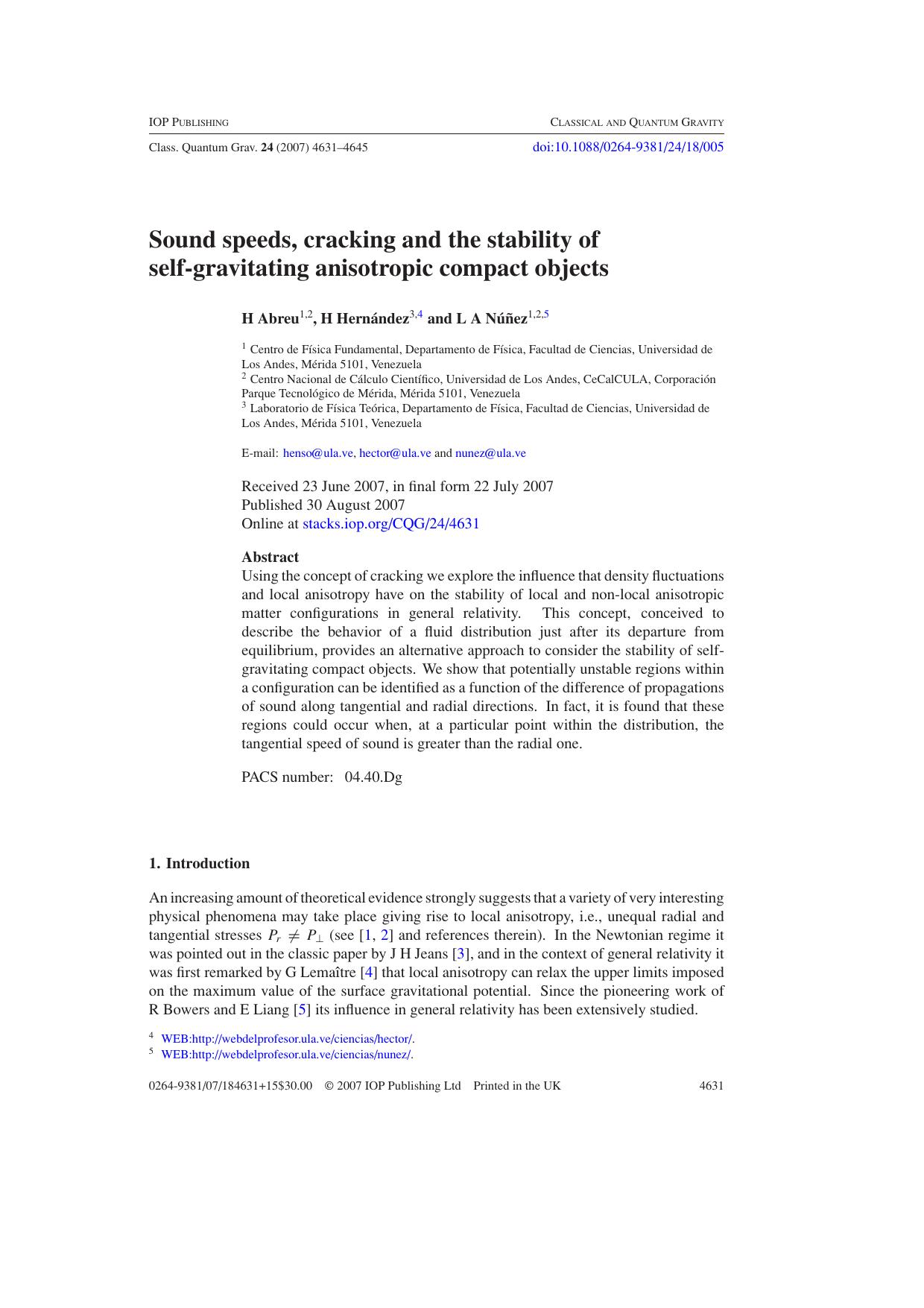 Sound speeds, cracking and stability... by H Abreu et al
