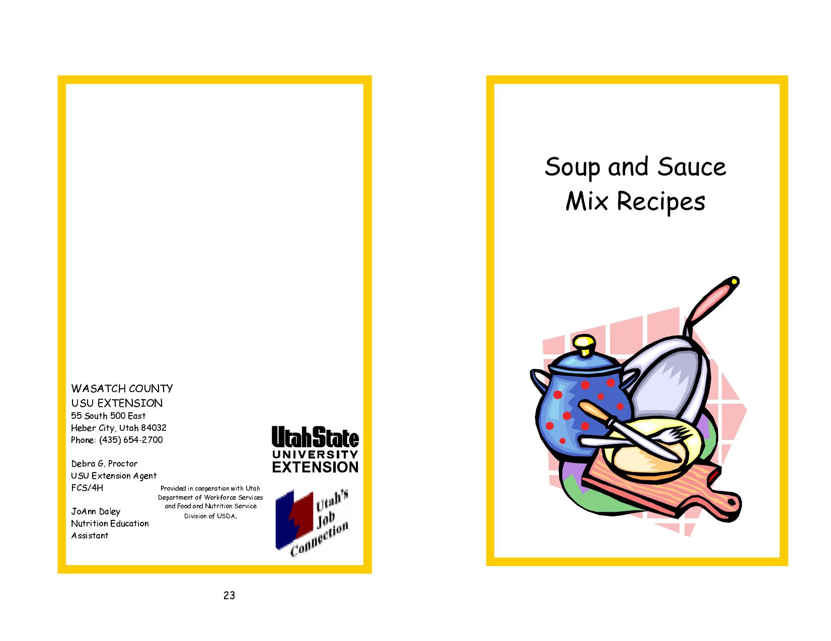 Soup And Sauce Mix Recipes by Unknown