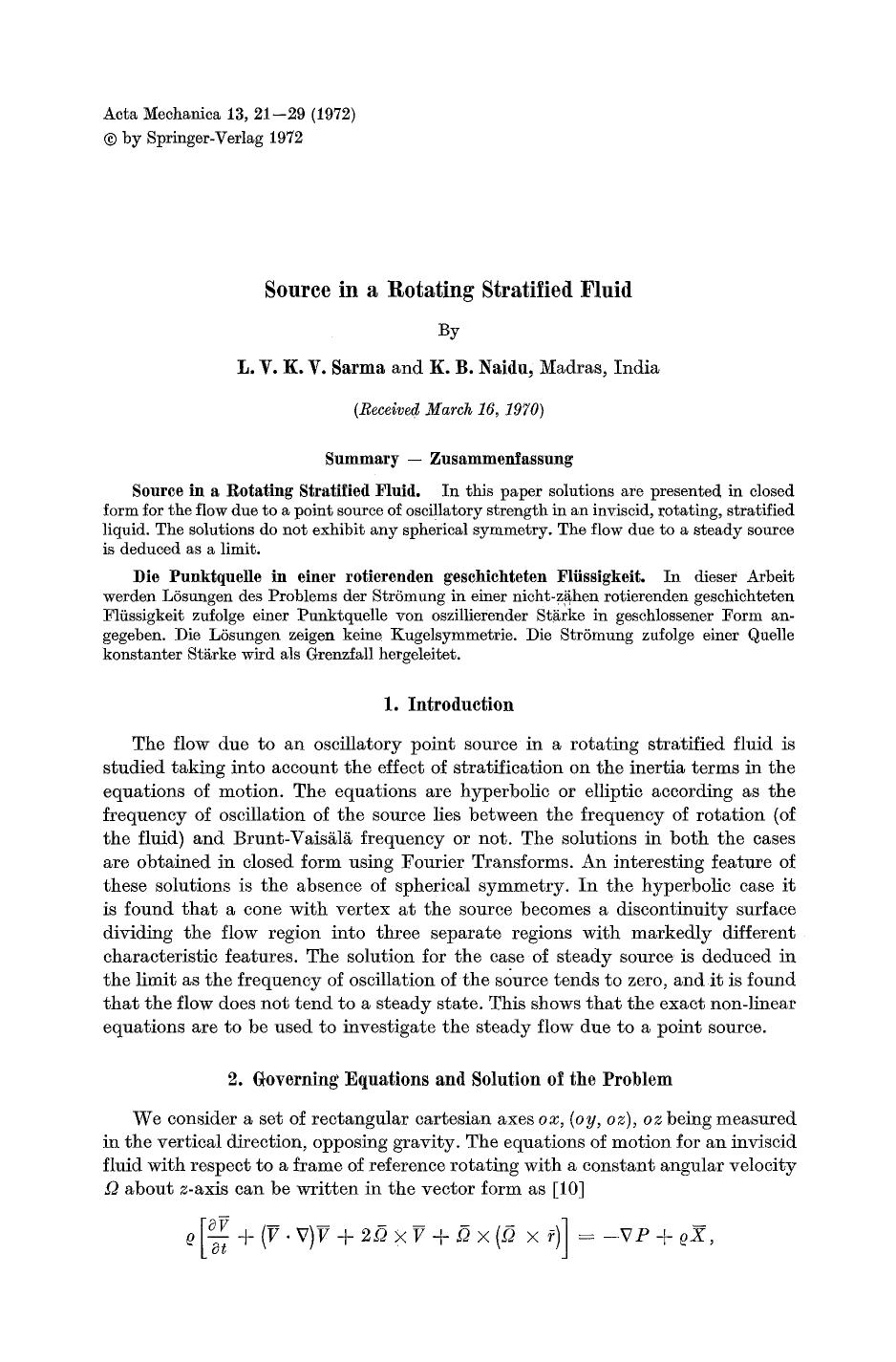 Source in a rotating stratified fluid by Unknown