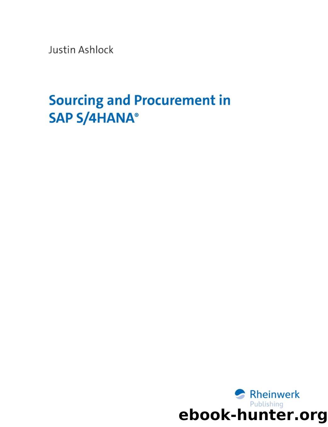 Sourcing and Procurement in SAP S4HANA by Unknown