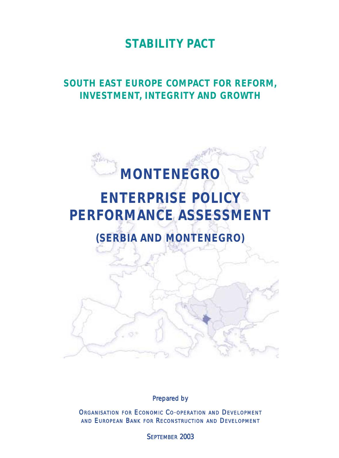 South East Europe Compact for Reform, Investment, Integrity and Growth : Montenegro - Enterprise Policy Performance Assessment by OECD