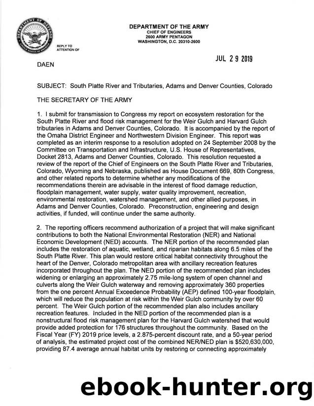 South Platte River and Tributaries, Adams and Denver Counties, Colorado by Department of the Army