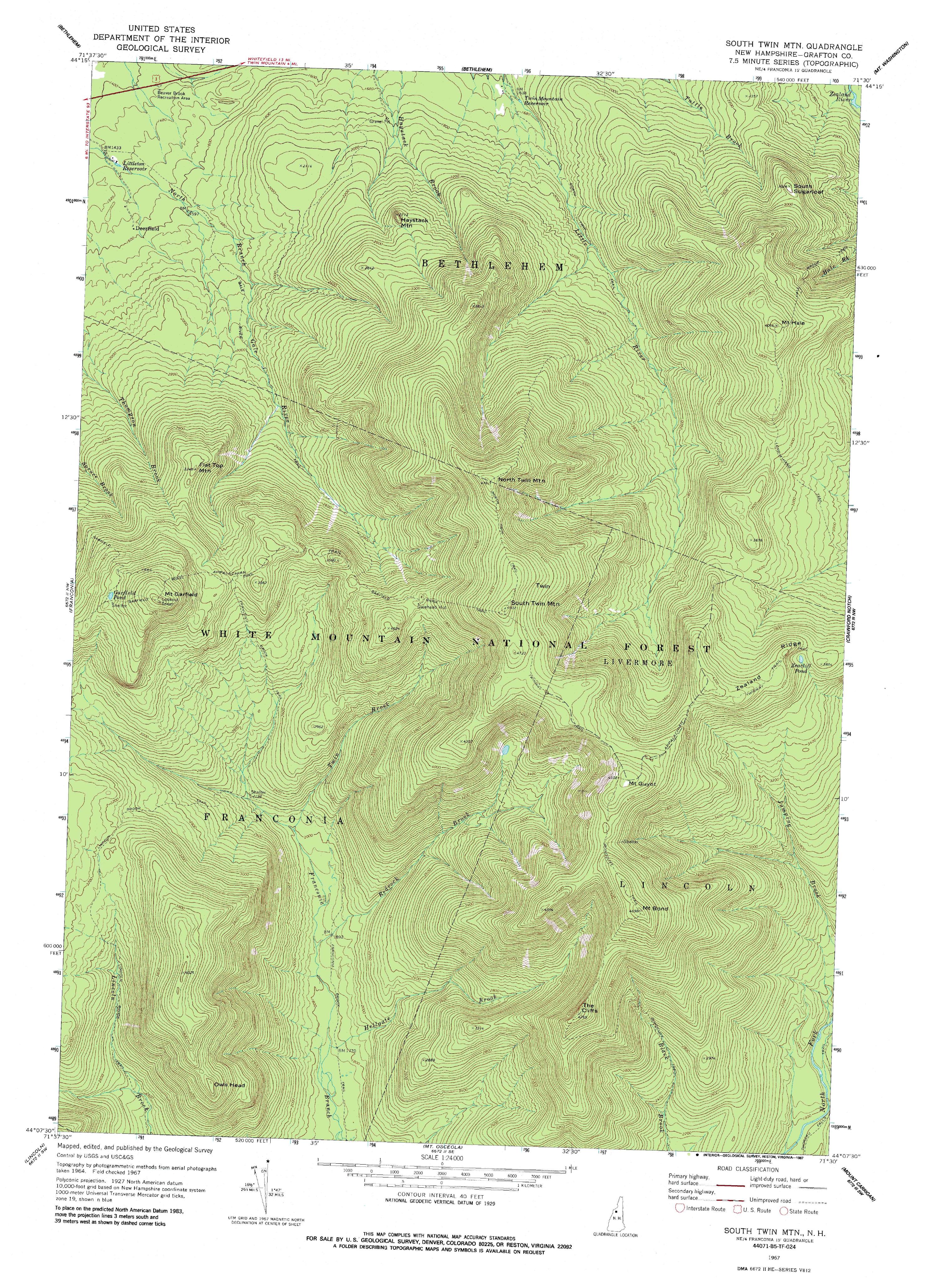 South Twin Mountain, NH by USGS