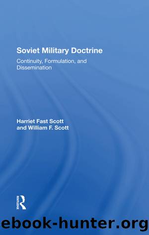 Soviet Military Doctrine by Harriet Fast Scott William F. Scott