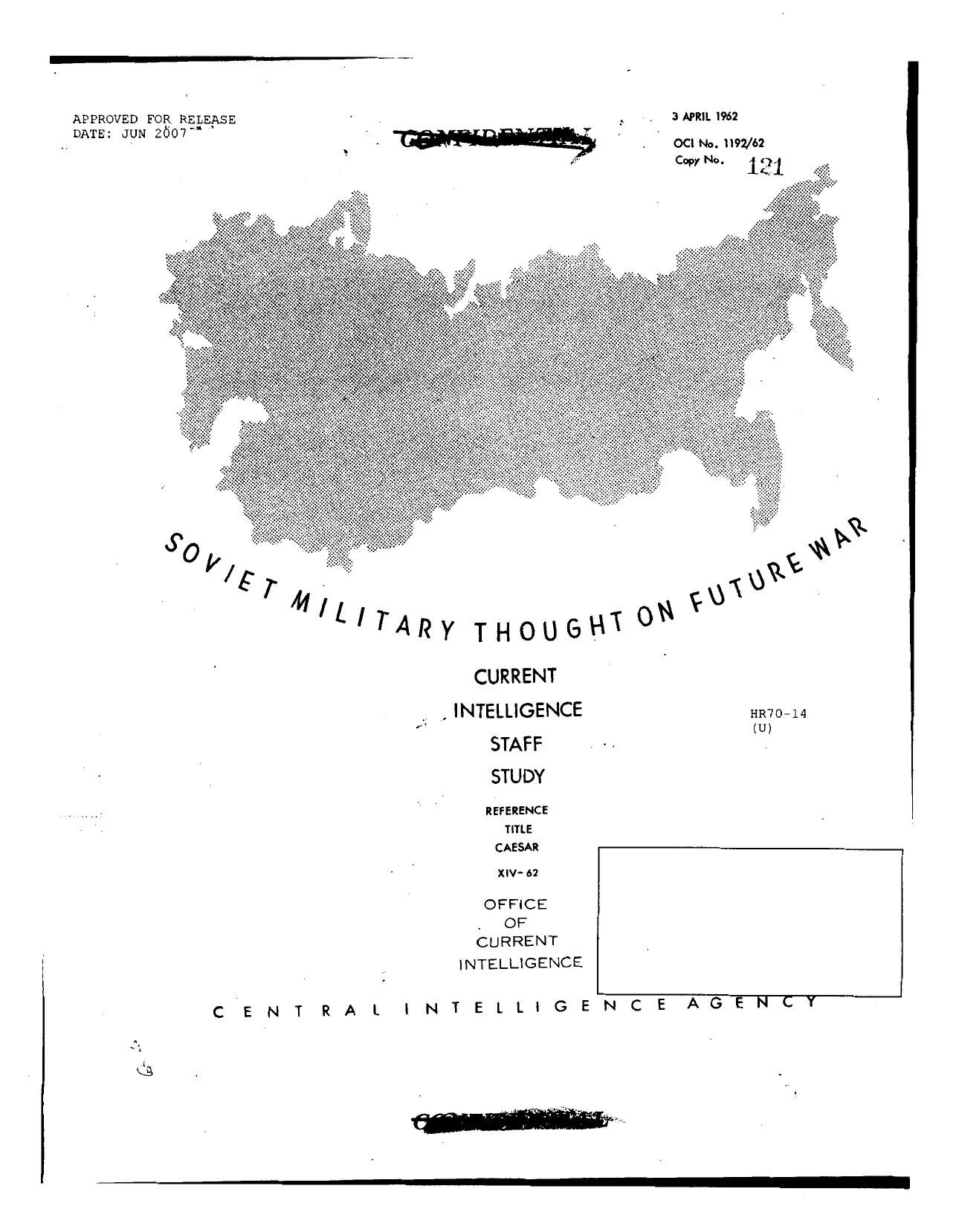 Soviet Military Thought on Future War by Unknown