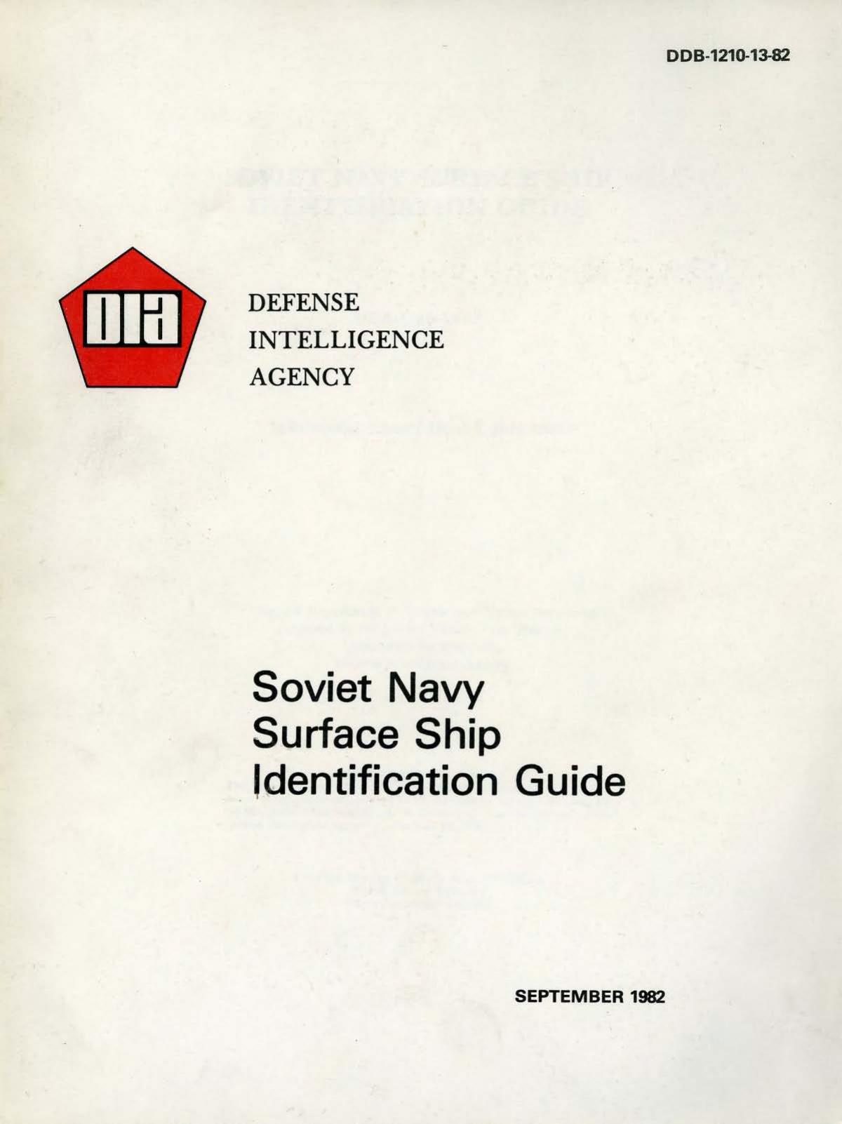 Soviet Navy Surface Ship Identification Guide (Repost) by Unknow