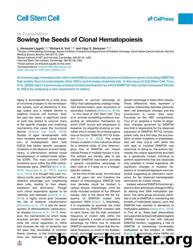 Sowing the Seeds of Clonal Hematopoiesis by L. Alexander Liggett & Richard A. Voit & Vijay G. Sankaran