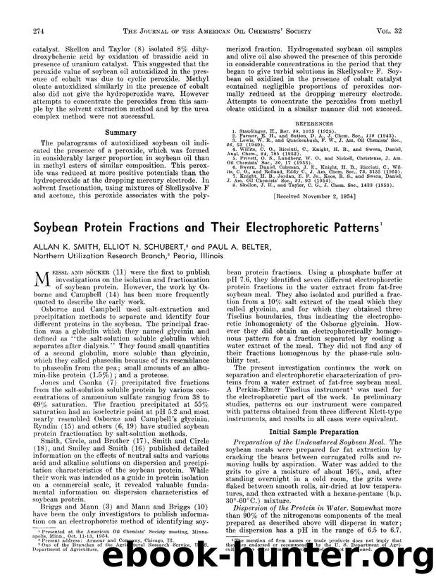 Soybean protein fractions and their electrophoretic patterns by Unknown