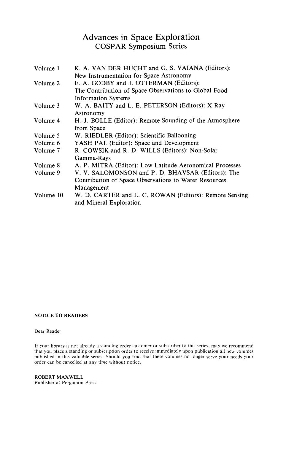 Space and Development. Proceedings of the Vikram Sarabhai Symposium on Space and Development of the Twenty-second Plenary Meeting of COSPAR, Bangalore, India, 29 May to 9 June 1979 by Yash Pal (Eds.)