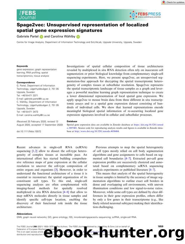 Spage2vec: Unsupervised representation of localized spatial gene expression signatures by Unknown