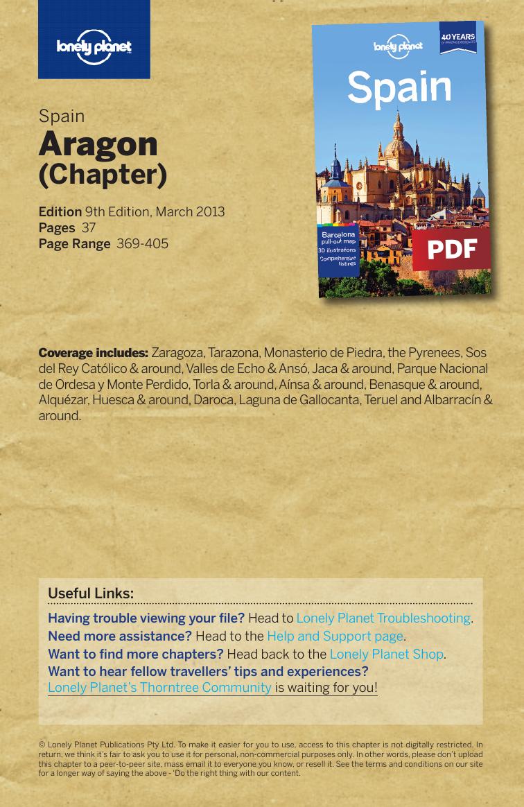 Spain 9 - Aragon (Chapter) by Lonely Planet