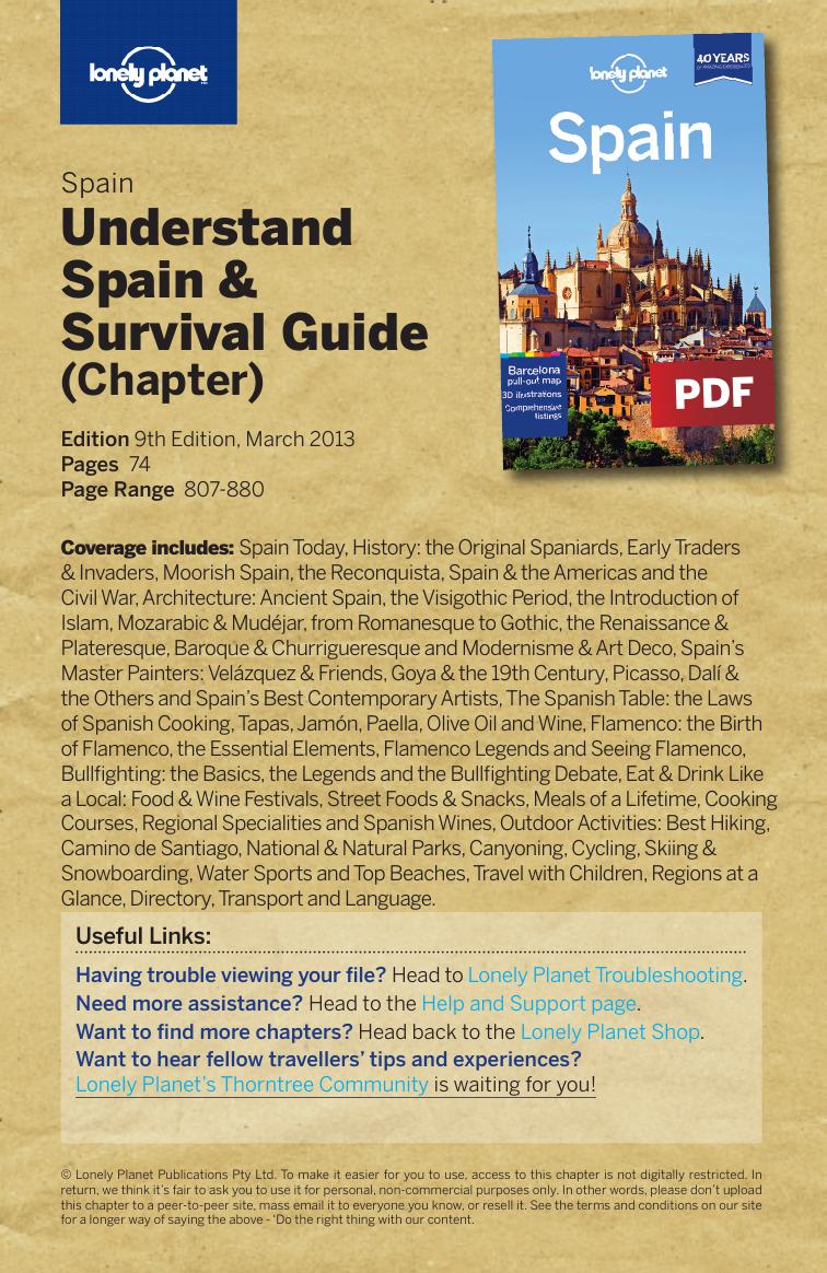 Spain 9 - Understand Spain & Survival Guide (Chapter) by Lonely Planet