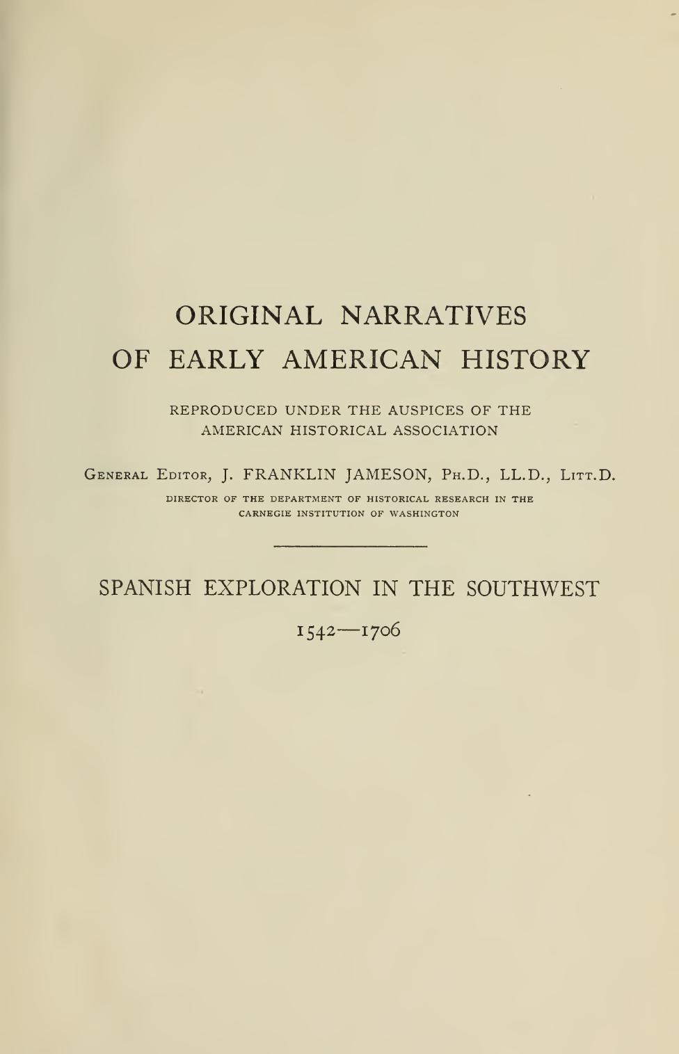 Spanish Exploration in the Southwest 1542-1706 by Herbert Eugene Bolton
