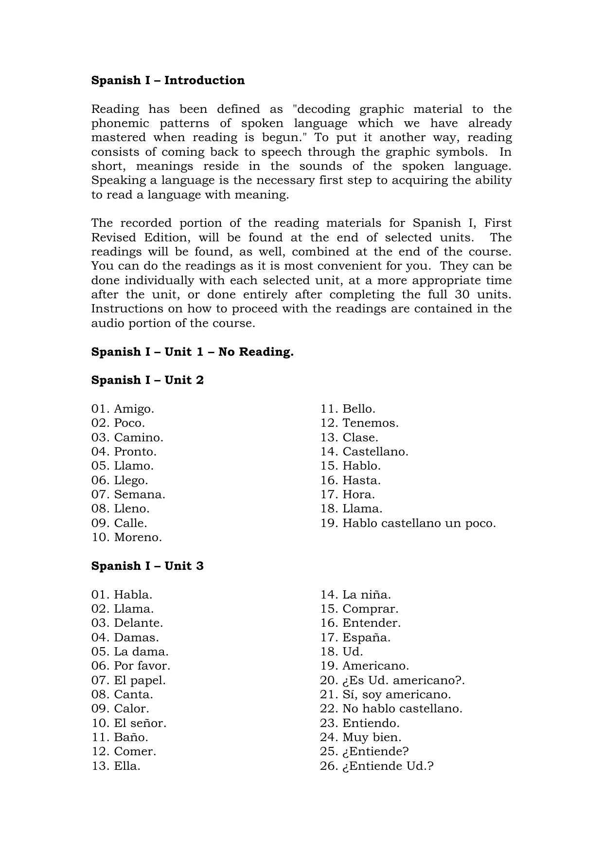 Spanish I – Introduction by Bella