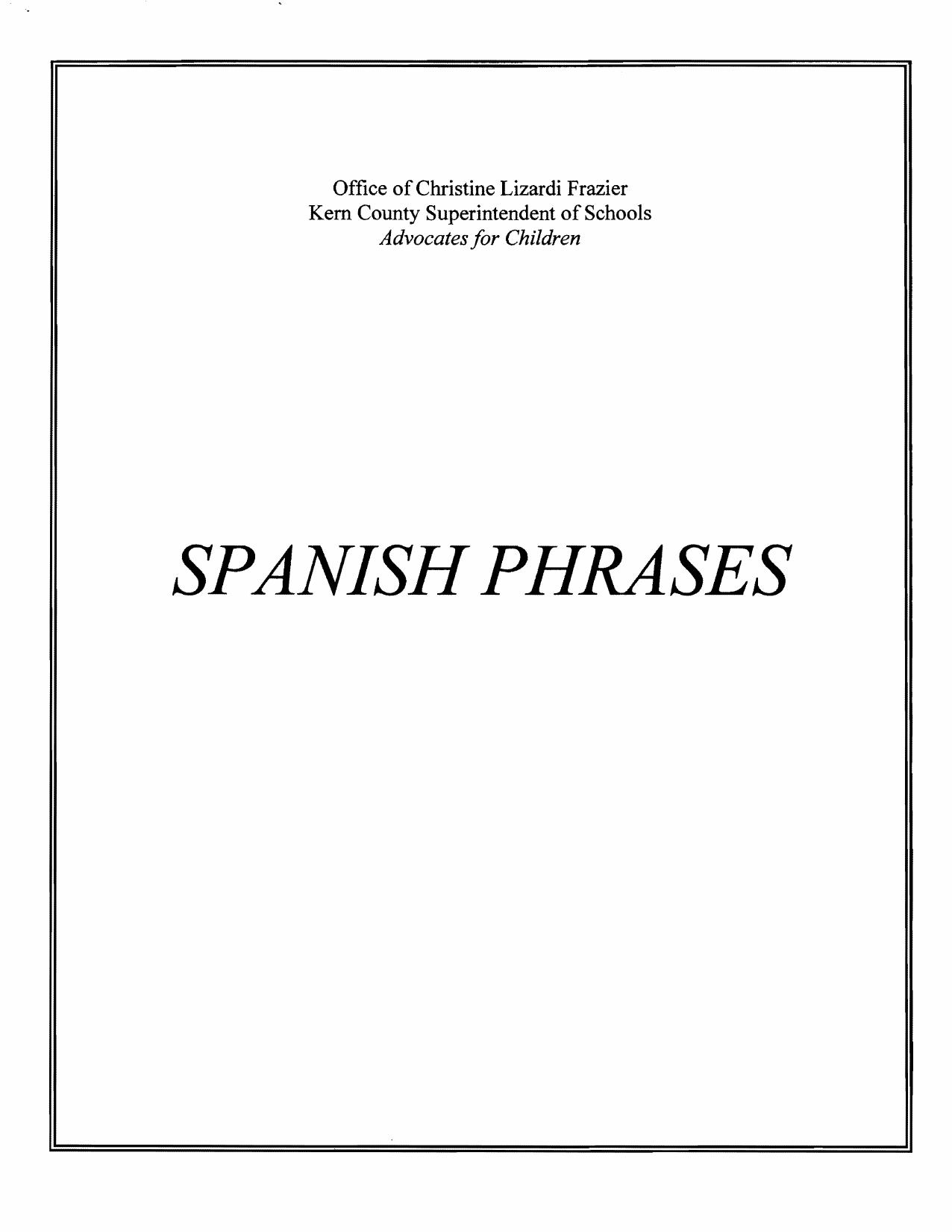 Spanish Phrases by Office of Christine Lizardi Frazier