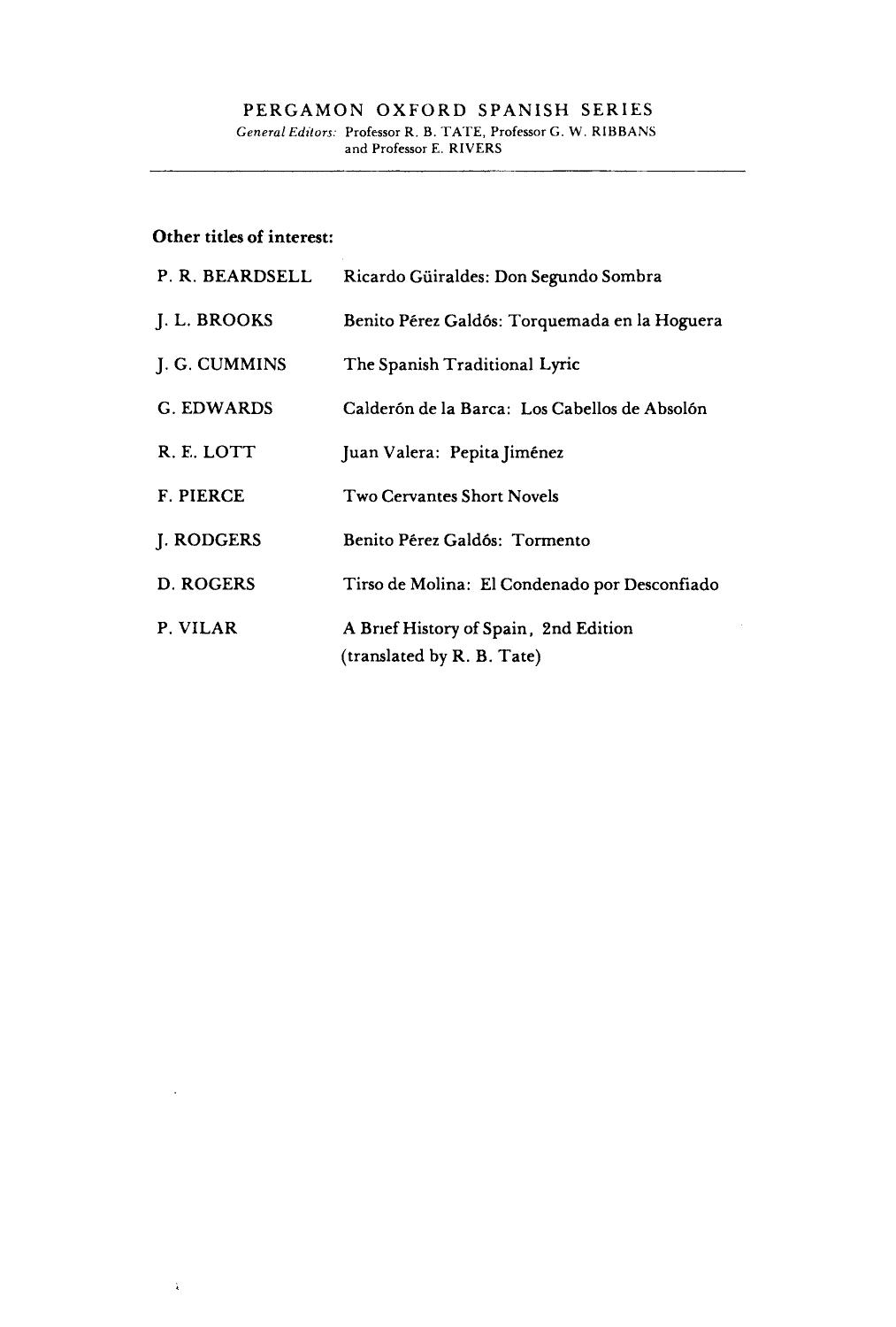 Spanish Poetry of the Grupo PoÃ©tico de 1927 by Geoffrey Connell R. B. Tate G. W. Ribbans and E. Rivers (Auth.)