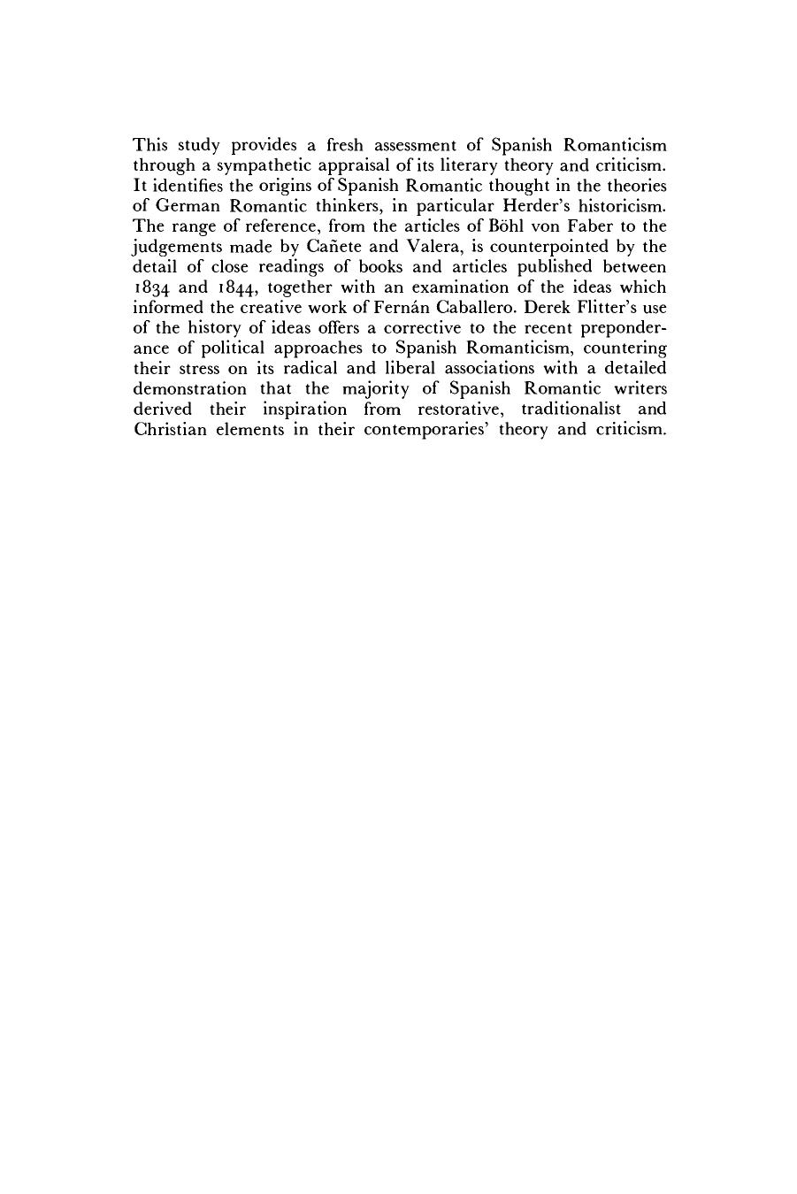 Spanish Romantic Literary Theory and Criticism by Derek Flitter